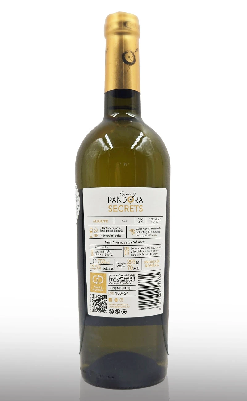 Vin alb sec, Pandora Secrets Aligote